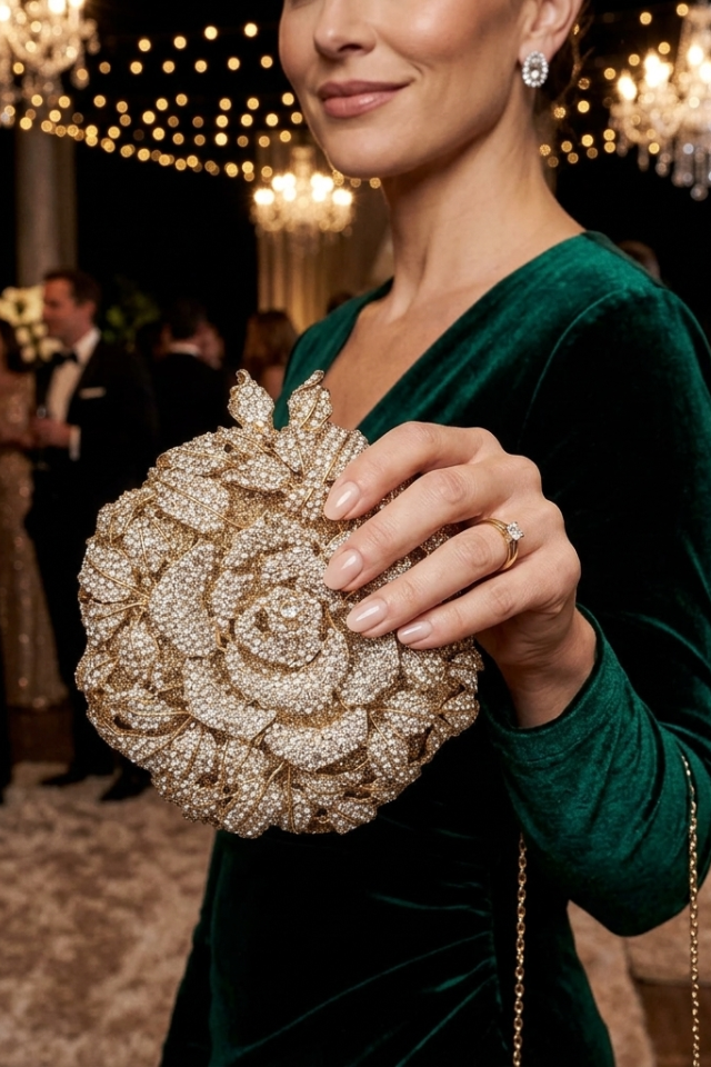 Floral Golden Clutch