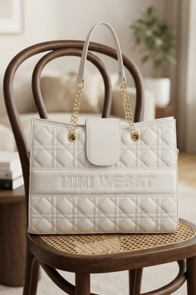 Mini Wesst Signature White Tote
