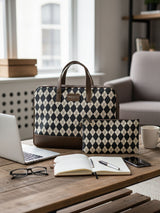 Bourbon Black and Brown London Street Bag With Pouch