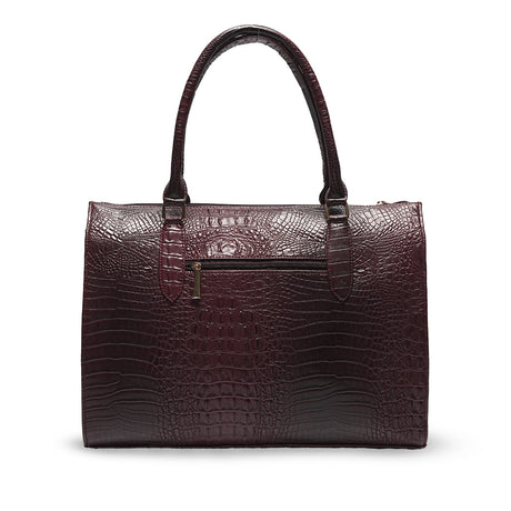 Milan Moda Luxury Maroon Tote Bag