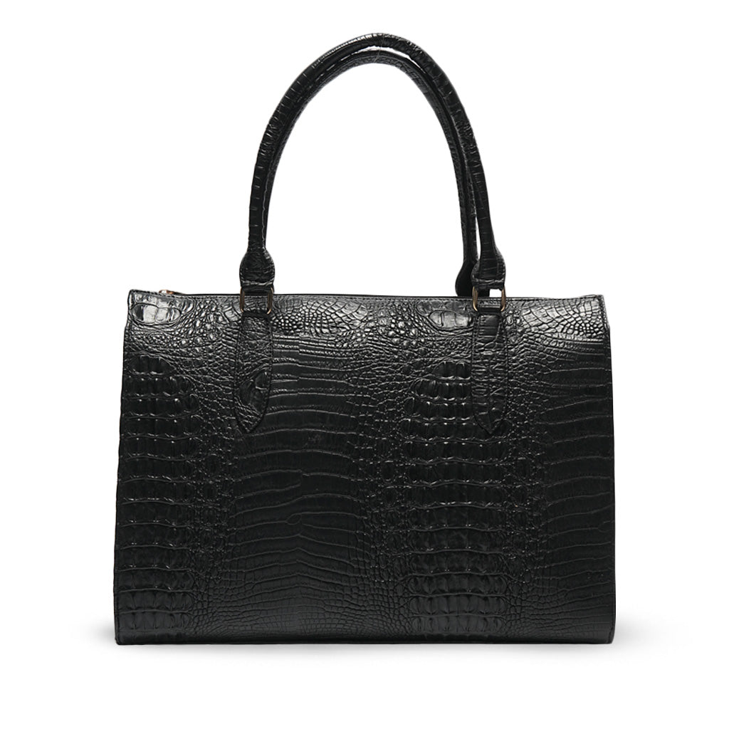 Milan Moda Luxury Black Tote Bag