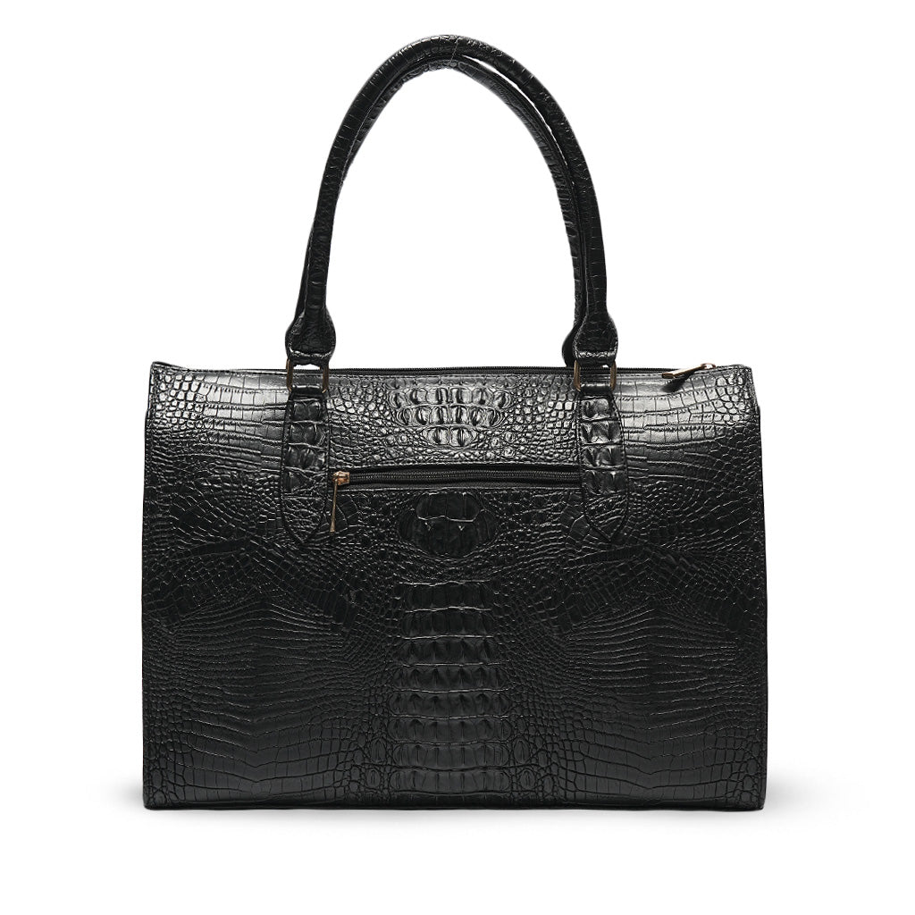 Milan Moda Luxury Black Tote Bag