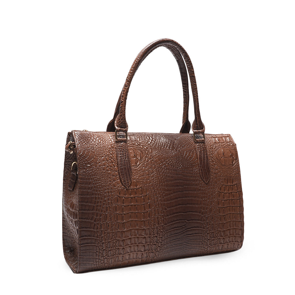 Milan Moda Luxury Brown  Tote Bag