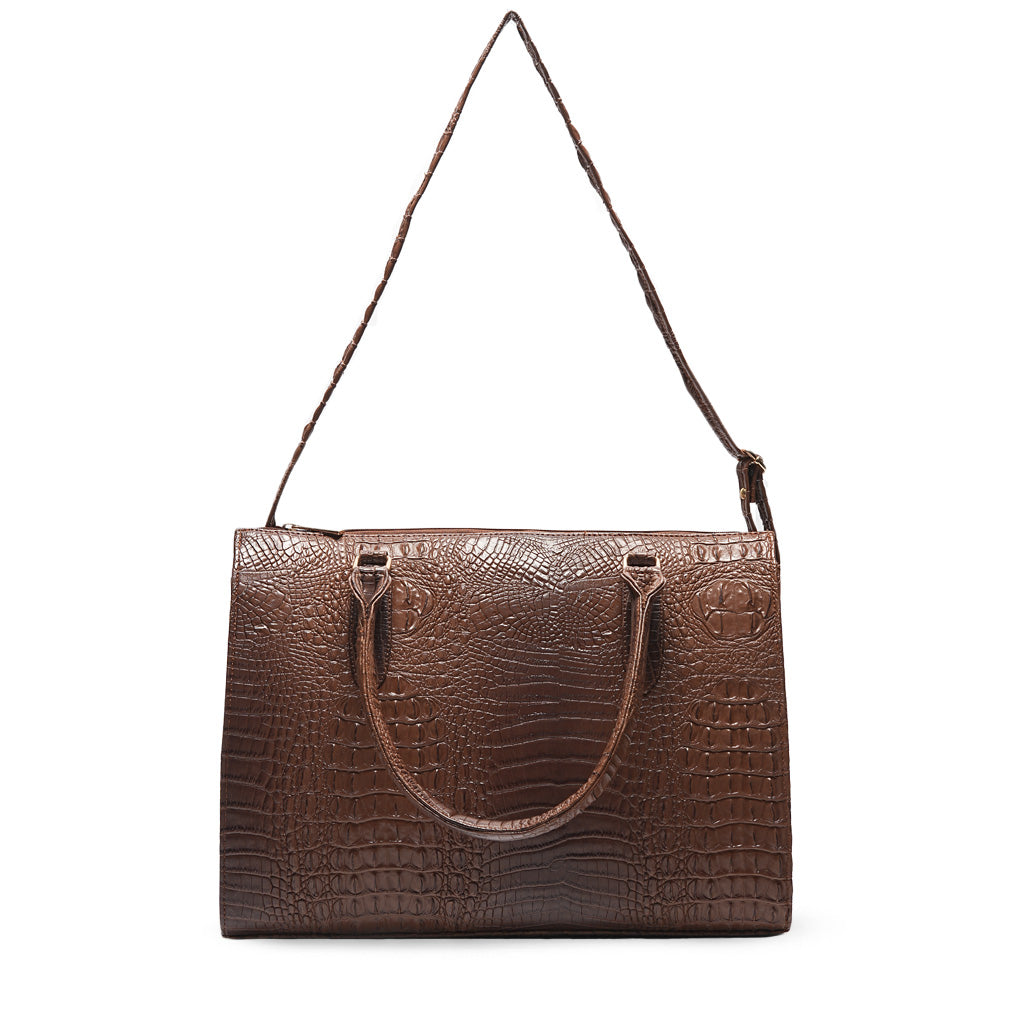 Milan Moda Luxury Brown  Tote Bag