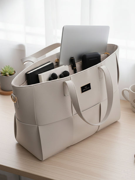 Executive White Tote Bag