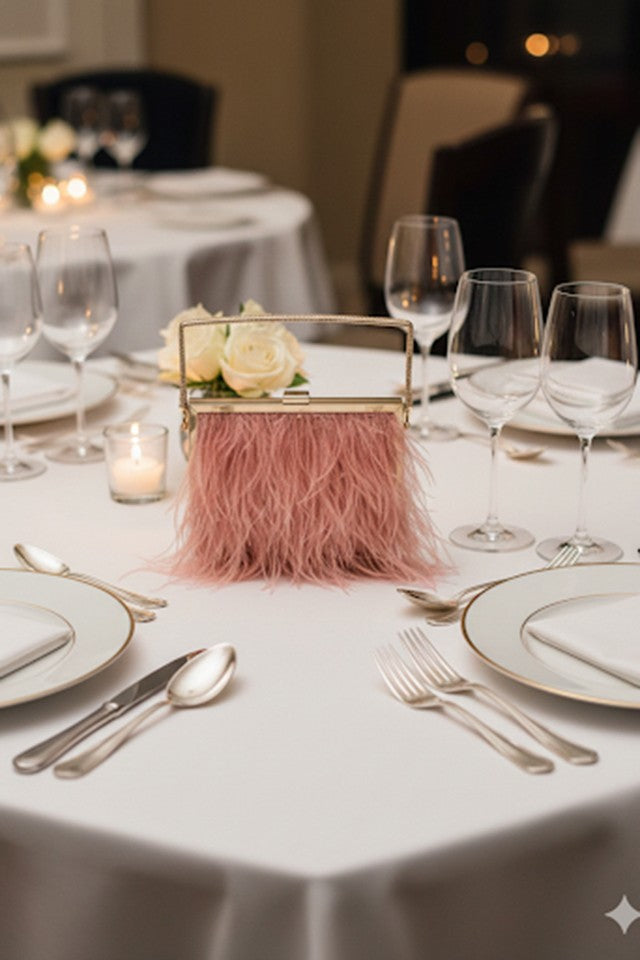 Feather Pink Clutch