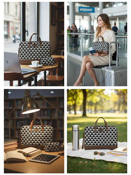 Bourbon Black and Brown London Street Bag With Pouch