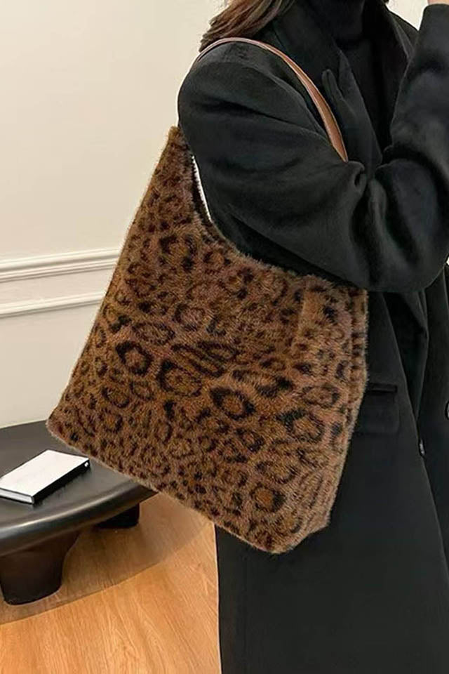 Leopard Trails Dark Brown Handbag