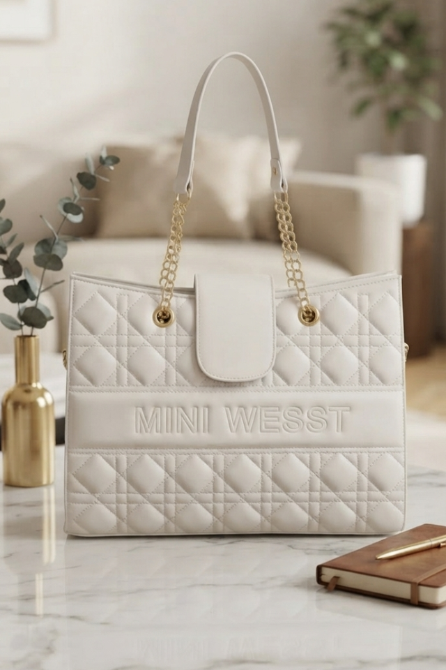 Mini Wesst Signature White Tote