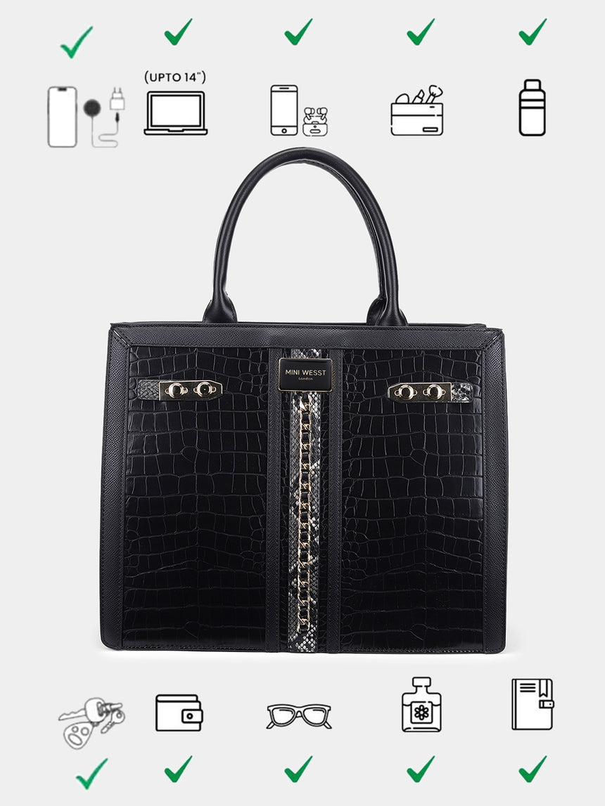 Broadway Luxe Black London Tote