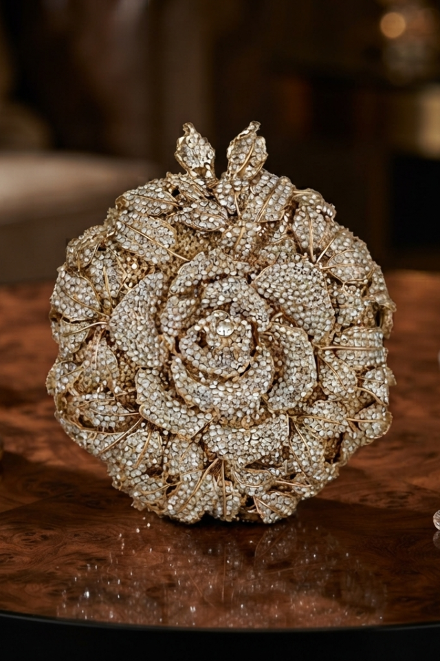Floral Golden Clutch