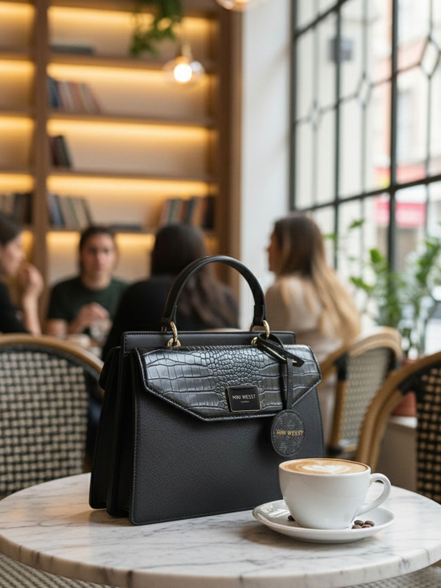 Yin & Yang Luxe Black London Handbag