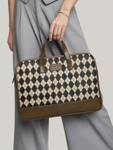 Bourbon Black and Brown London Street Bag With Pouch