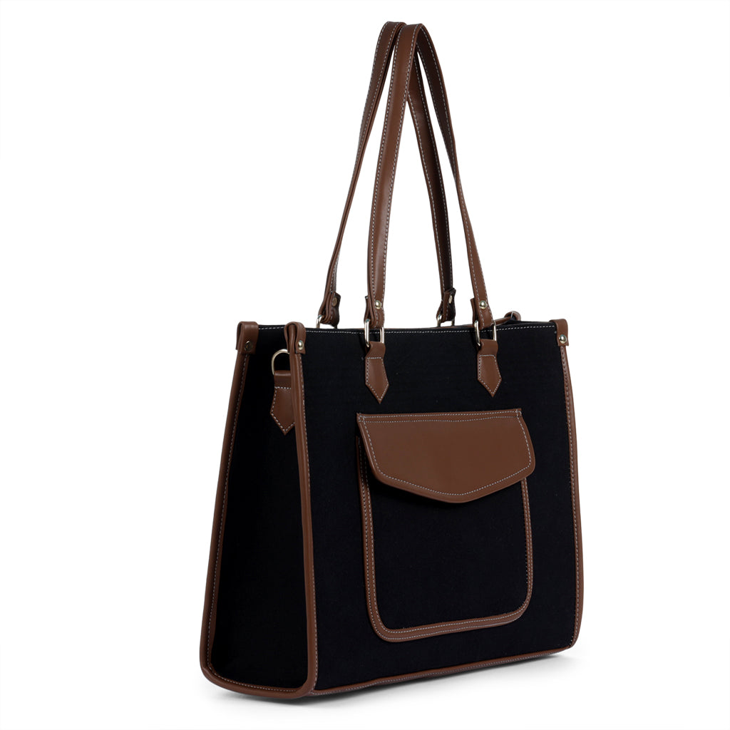 Go Socials Canvas Black Tote Bag