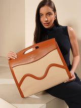 Scotland Laptop Beige & Brown London Tote