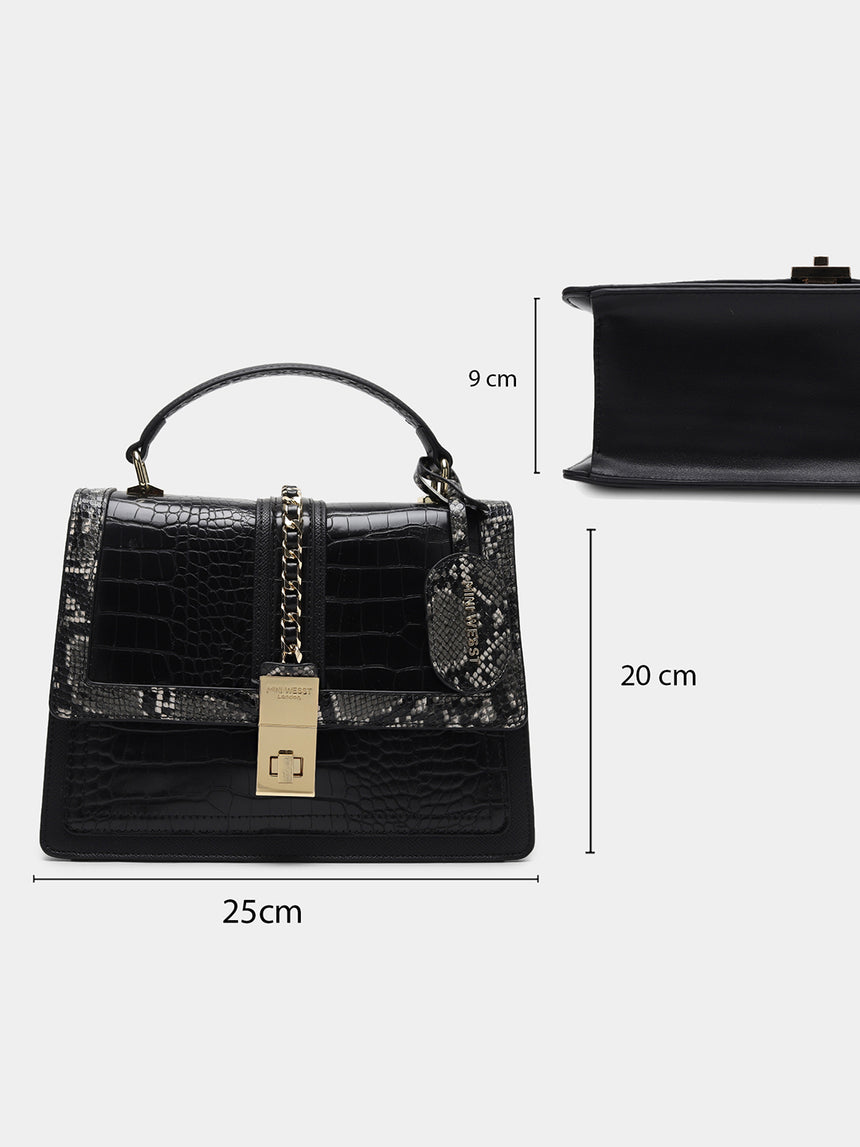 Bella Luxe Black London Handbag