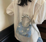 Butterfly Blue Denim Sling Bag