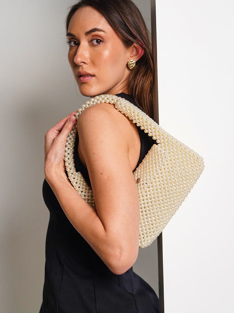 Emma White Handheld Clutch