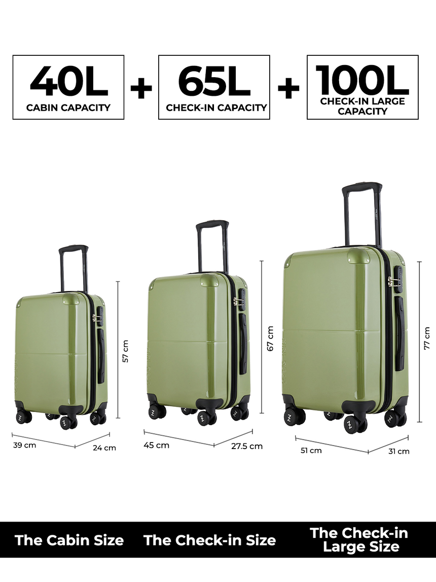 Decembers Set of 3 Luggage (Small + Medium + Large)