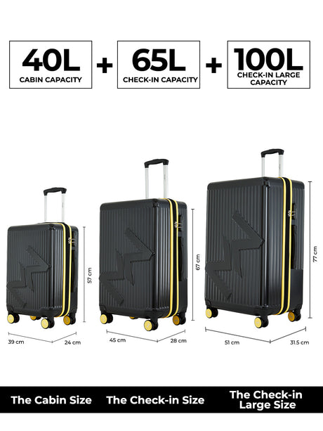 MW London 2.0 Set of 3 Luggage(Small + Medium + Large)