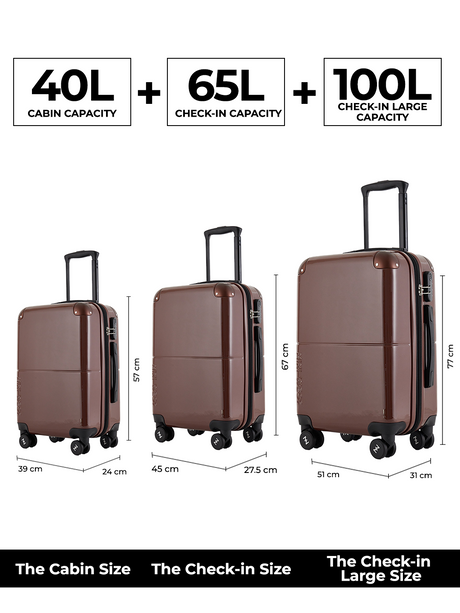 Decembers Set of 3 Luggage (Small + Medium + Large)