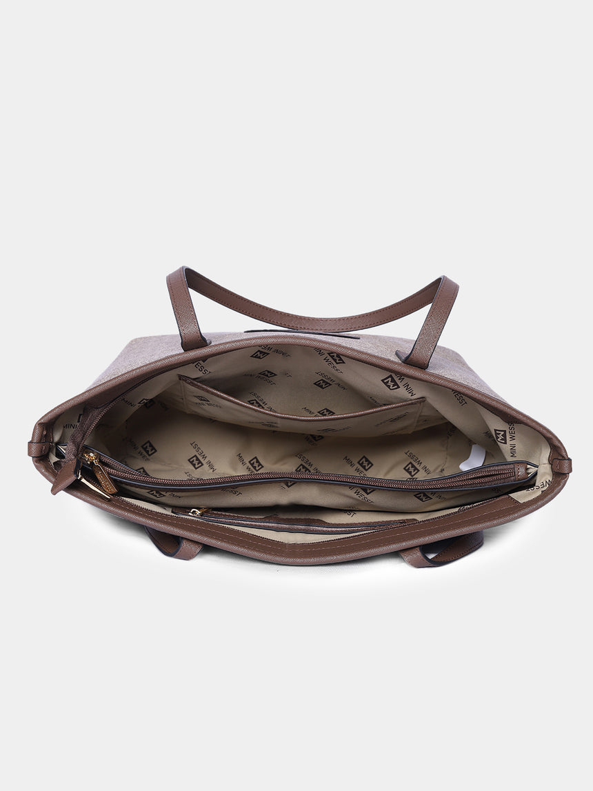 East West Brown London Tote