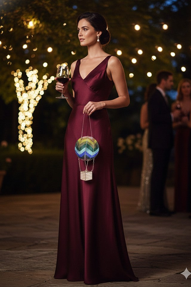 Hot Air Baloon Multicolor Clutch