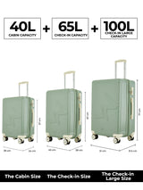 MW London 2.0 Set of 3 Luggage(Small + Medium + Large)
