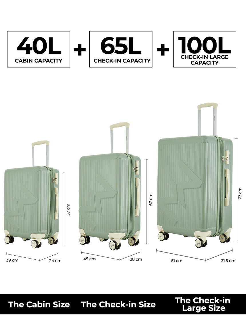 MW London 2.0 Set of 3 Luggage(Small + Medium + Large)