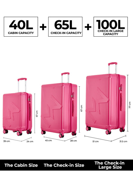 MW London 2.0 Set of 3 Luggage(Small + Medium + Large)