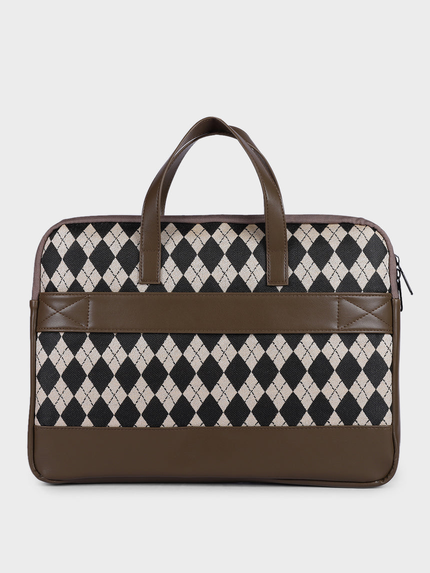 Bourbon Black and Brown London Street Bag With Pouch