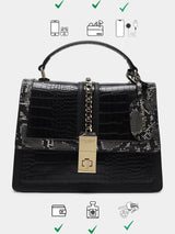 Bella Luxe Black London Handbag