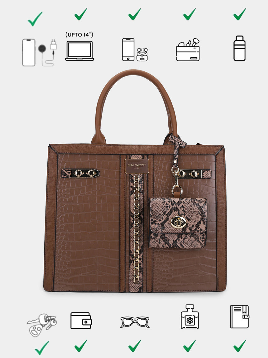 Broadway Luxe Brown London Tote