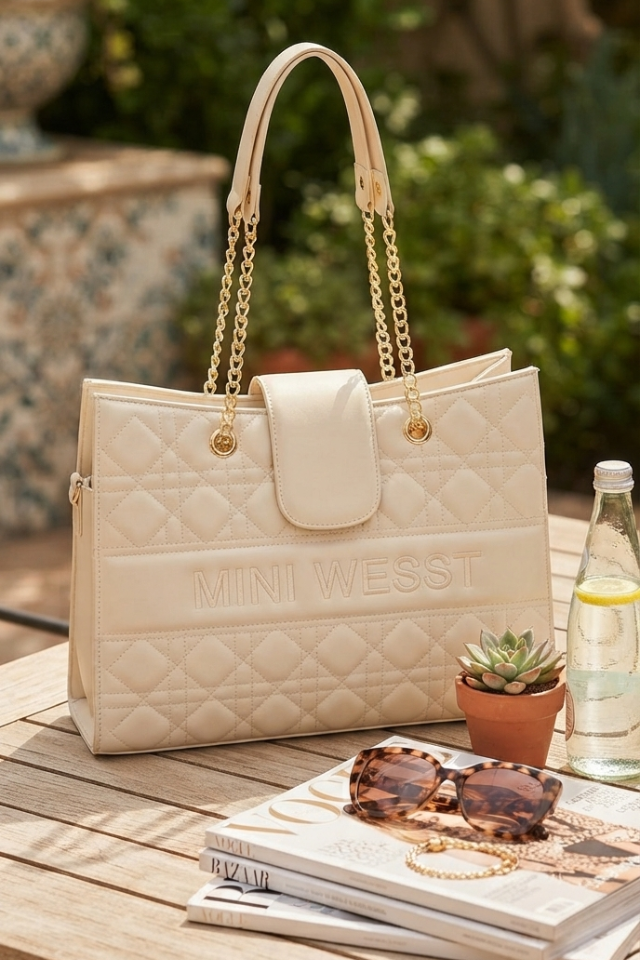 Mini Wesst Signature White Tote