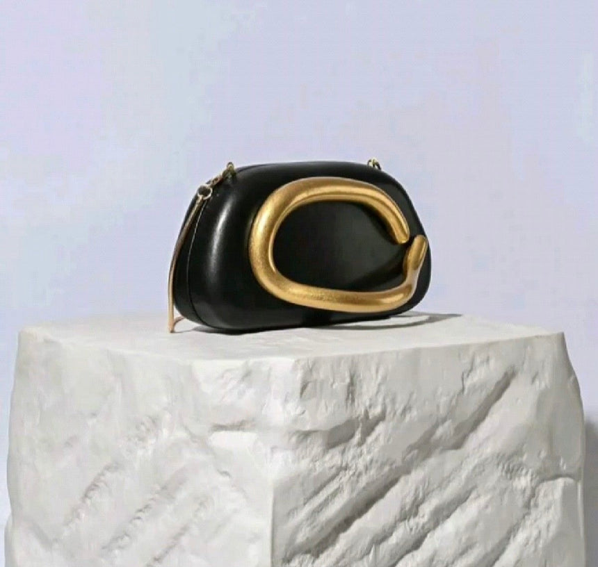 Ashley Black Handheld Clutch