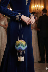 Hot Air Baloon Multicolor Clutch