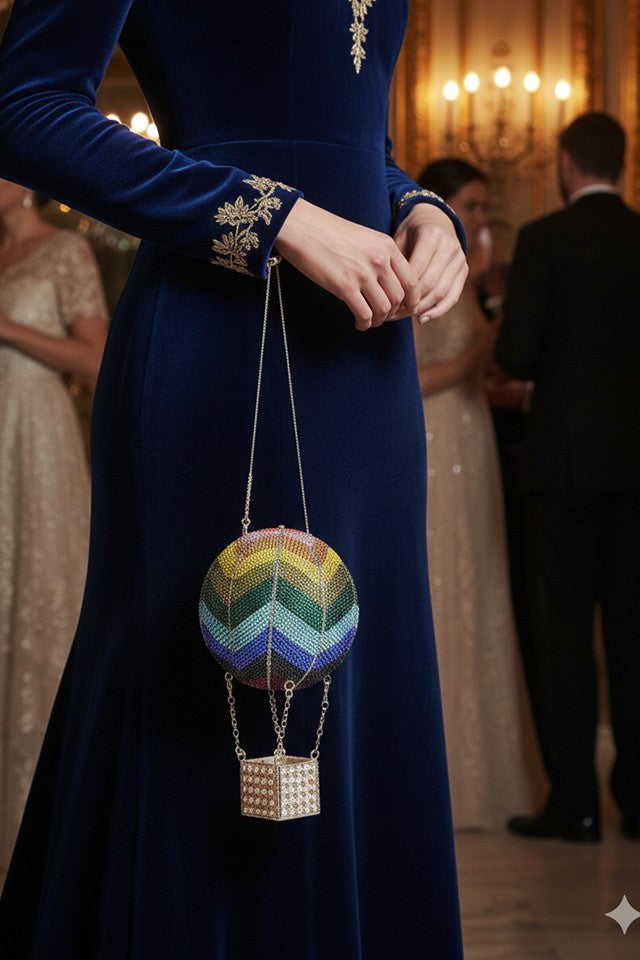 Hot Air Baloon Multicolor Clutch
