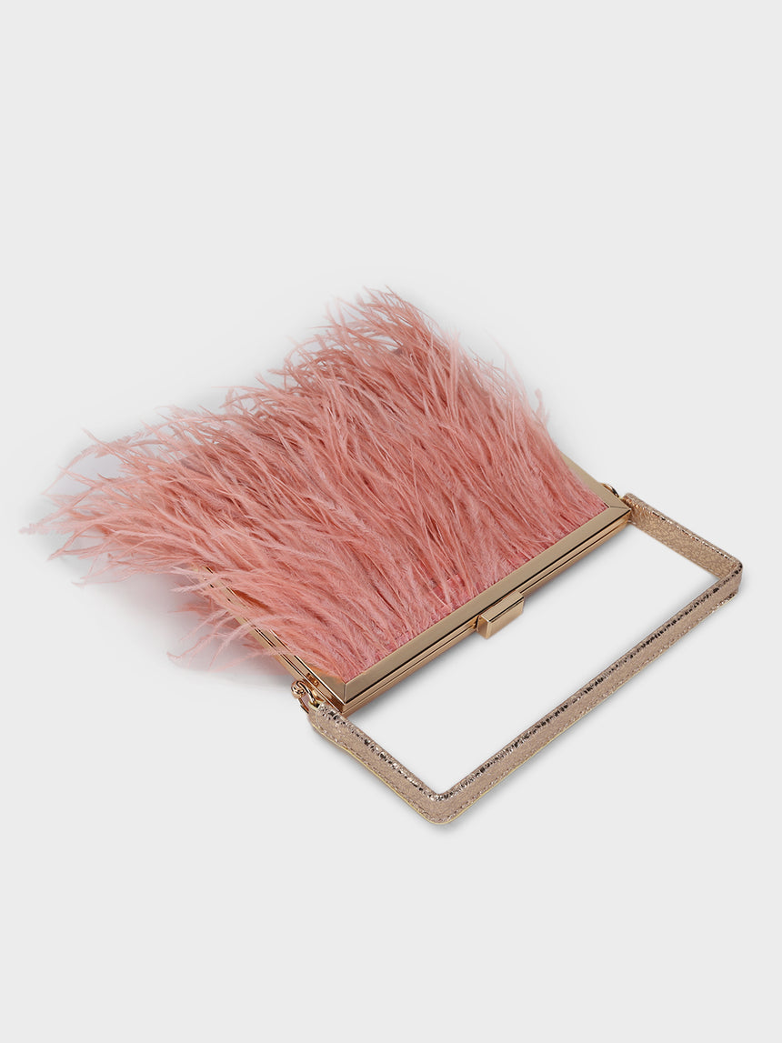 Feather Pink Clutch