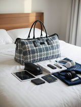 Wall Street Blue and White London Duffle Bag