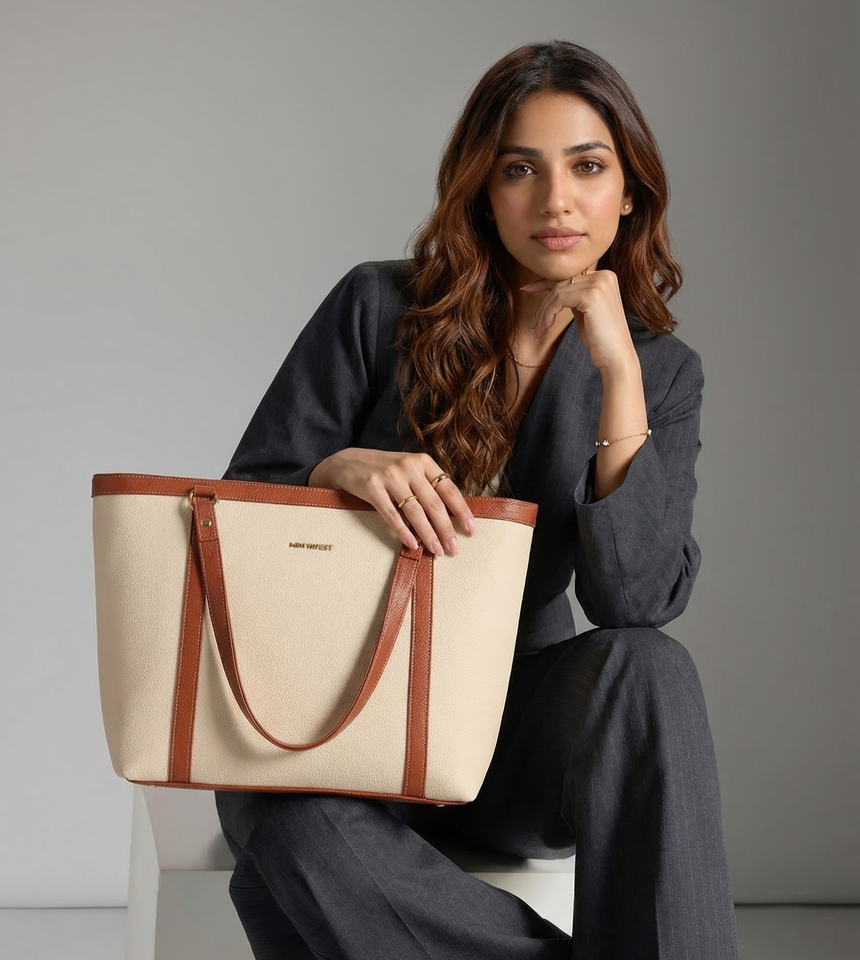 Jessica Beige Classic Tote Bag