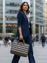 Bourbon Black and Brown London Street Bag With Pouch