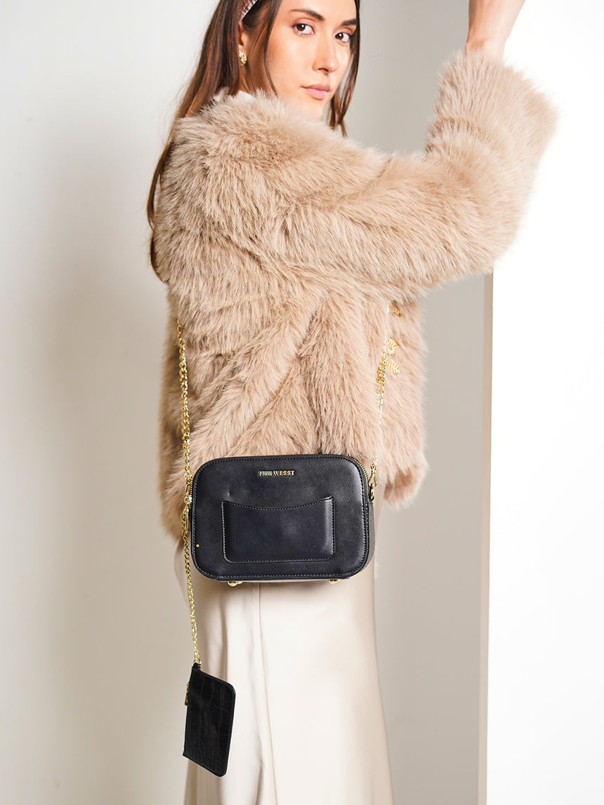 Uptown Luxe Black London Crossbody