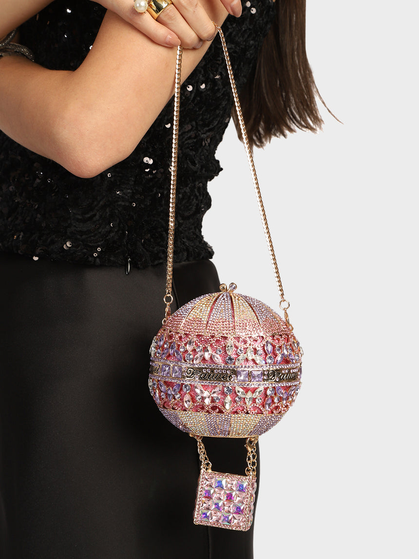 Hot Air Balloon Multicoloured Clutch