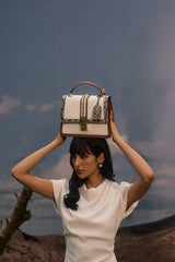 Bella Luxe White London Handbag