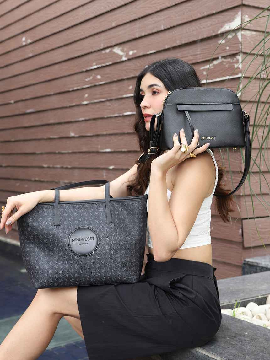 East West Black London Tote