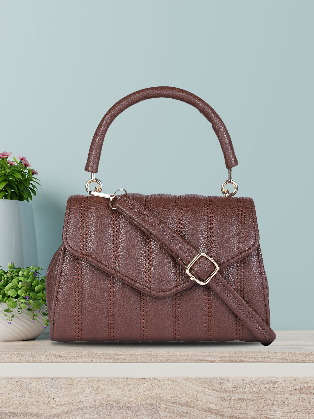 Women's Brown Handheld Bag