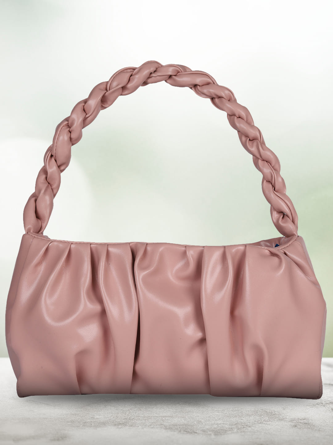 Pink Solid Handheld Bag