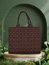 MINI WESST Brown Textured Tote Bag(MWTB098BR)