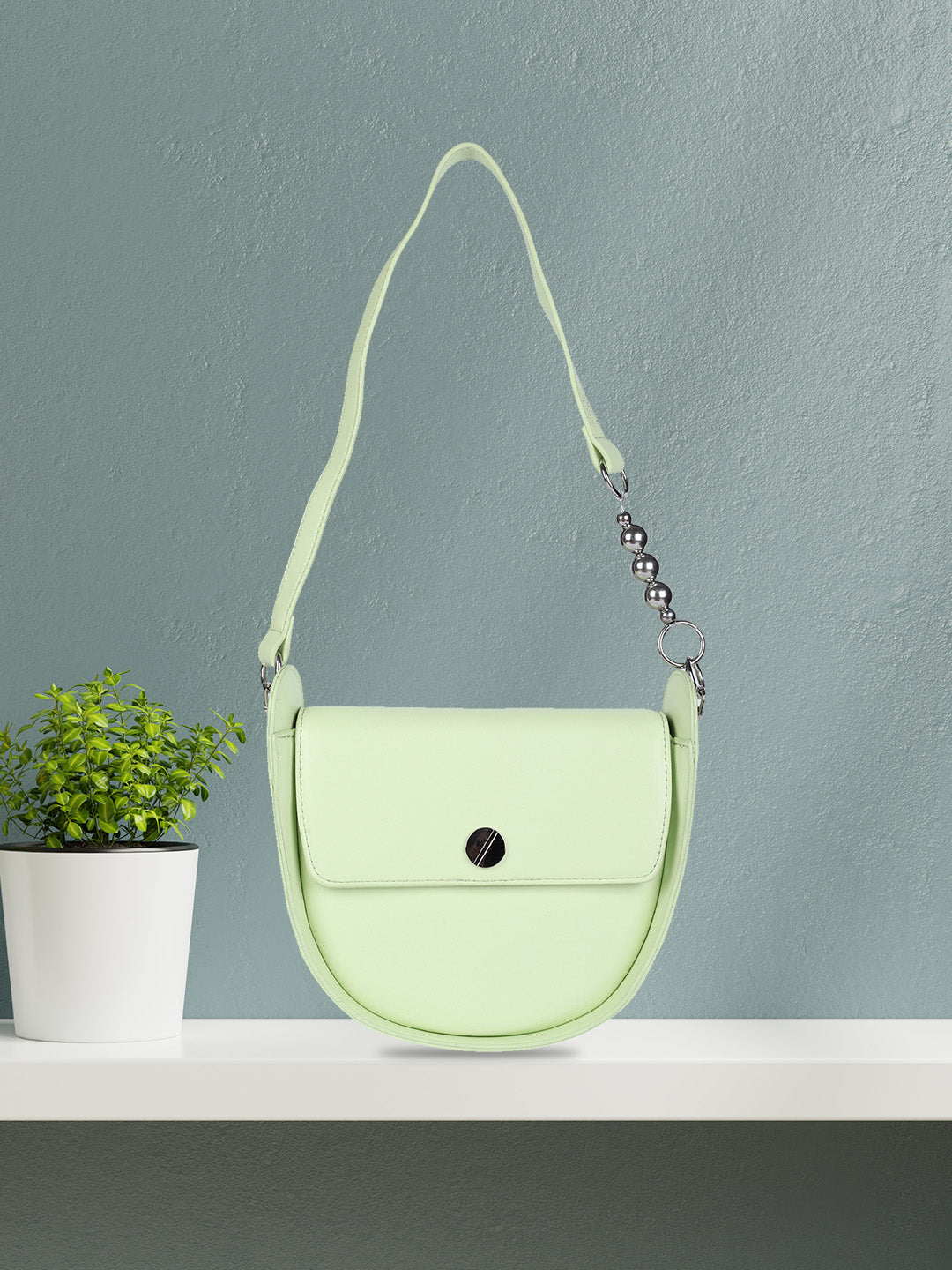 Women's Green Handheld Bag