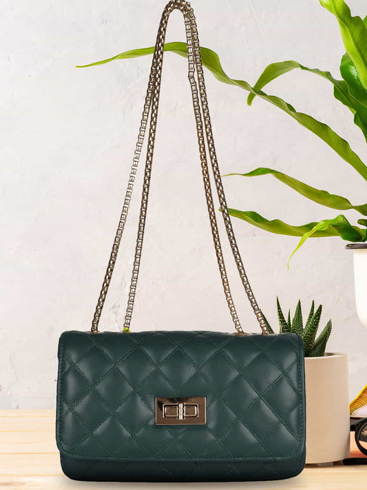 MINI WESST Green Solid Sling Bag(MWHB222GR)